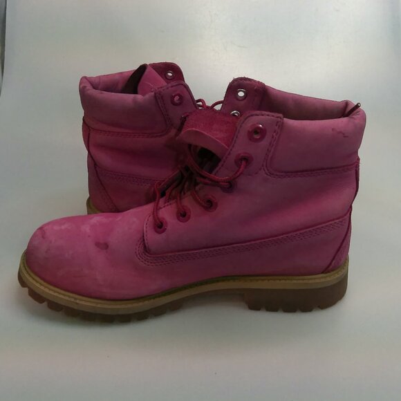 Timberland Boots Women's Size 7 Pink Nellie Chukka Nubuck Leather Shoes - Picture 6 of 10
